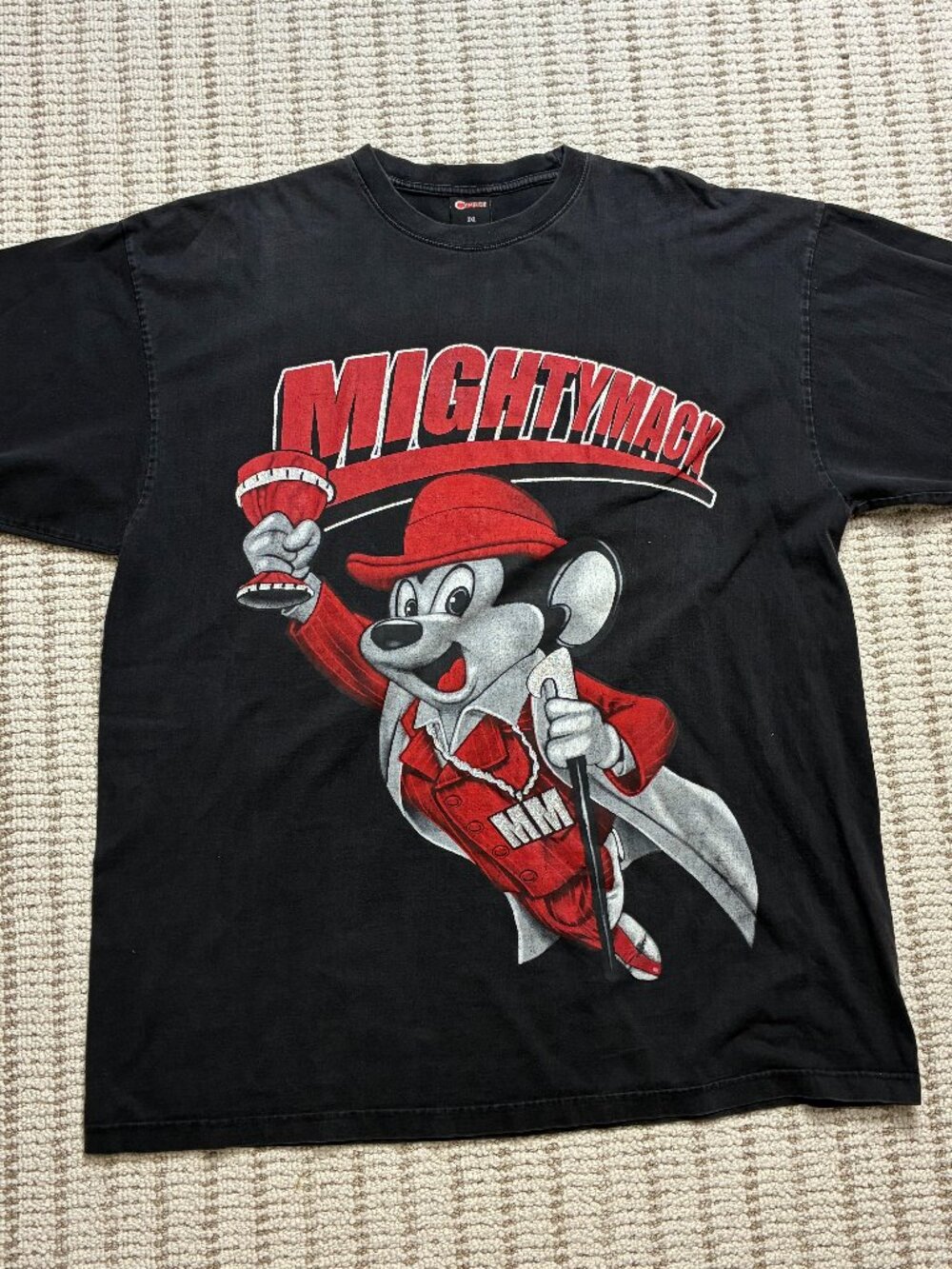 Vintage Mighty Mack Mighty Mouse Pimp Parody Hip Hop Rap Shirt Y2K Size 3XL